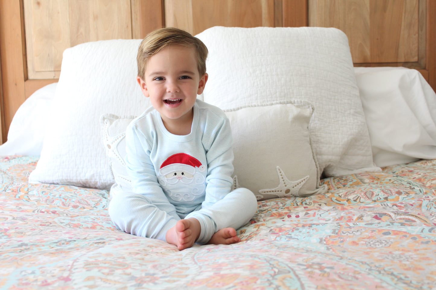 Boys Long Sleeve Santa PJs