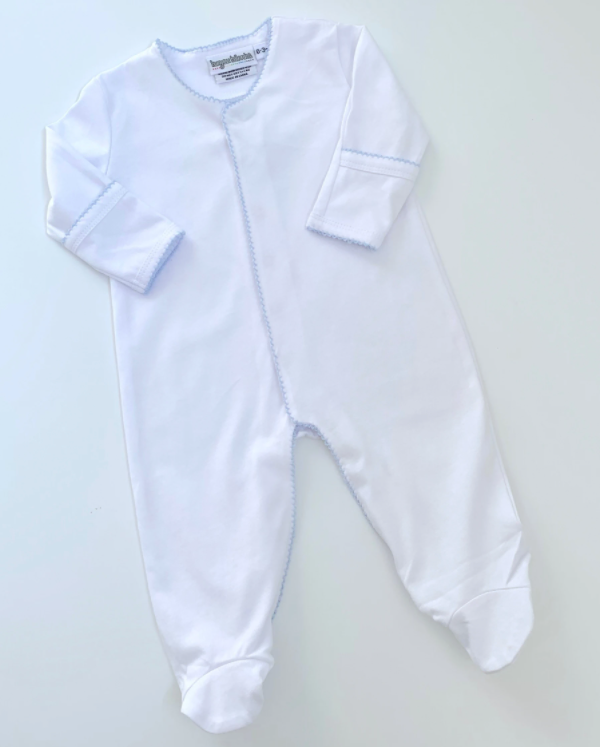 Baby Boy Blue Trimmed Footie