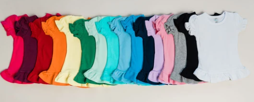 Girls Short Sleeve Ruffle Tee