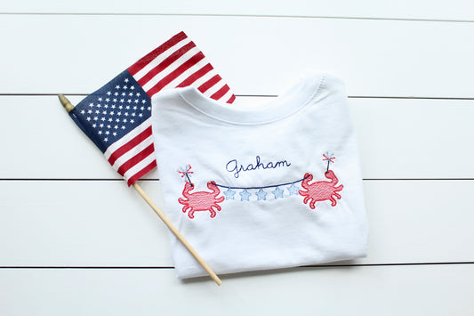 White Patriotic Crab