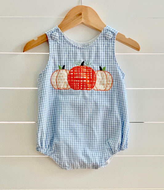 Blue Gingham Pumpkin Bubble