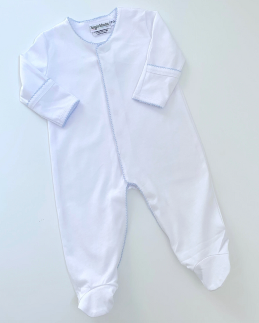 Baby Boy Blue Trimmed Footie